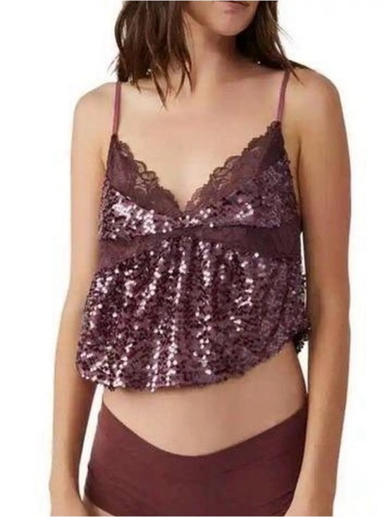 Free People Tops - Free People Sequin Lace Cami Tank Top - Right Rhythm Cami